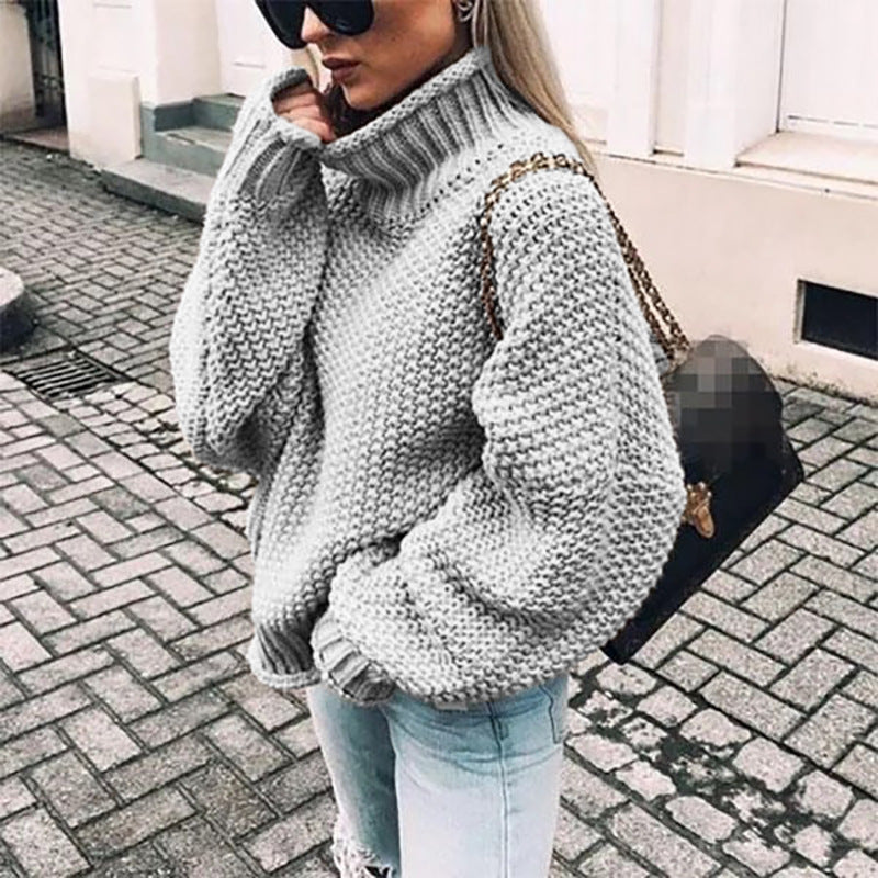 Oversized Knit Jumper for Women | Roll Neck