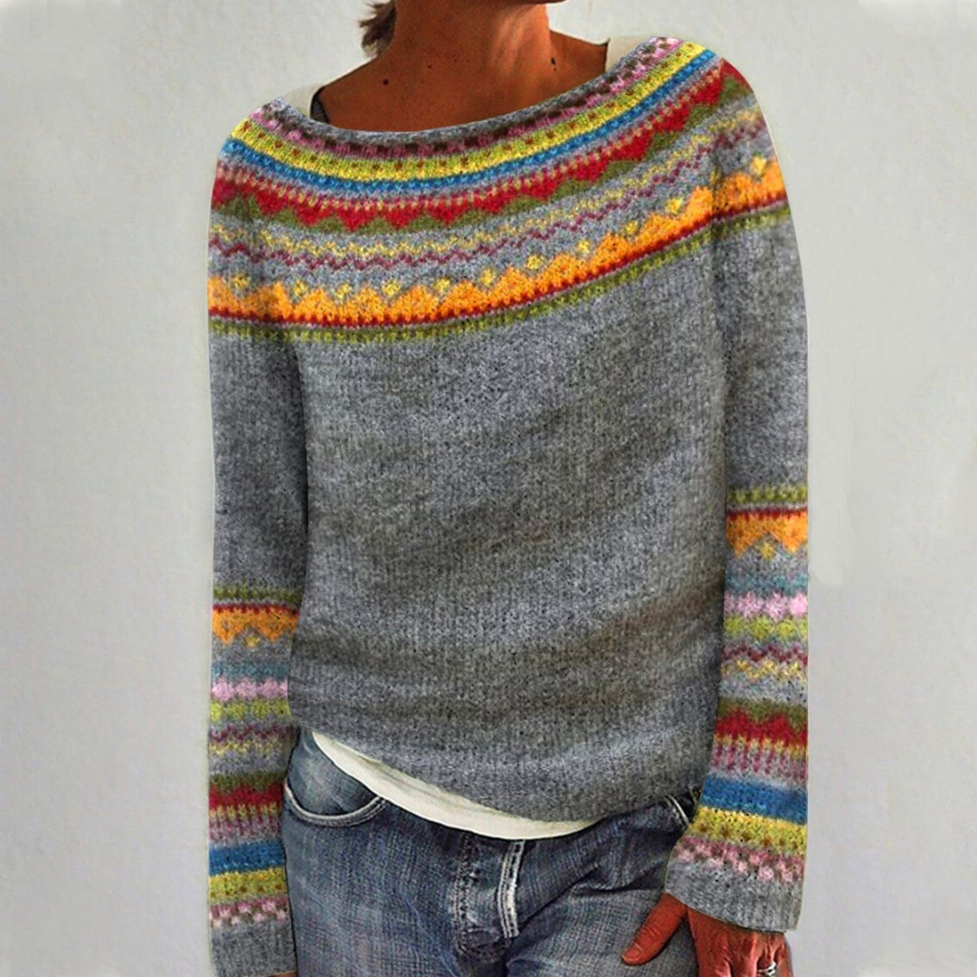 Courtey | Warm Norwegian Jumper for Women | Grey