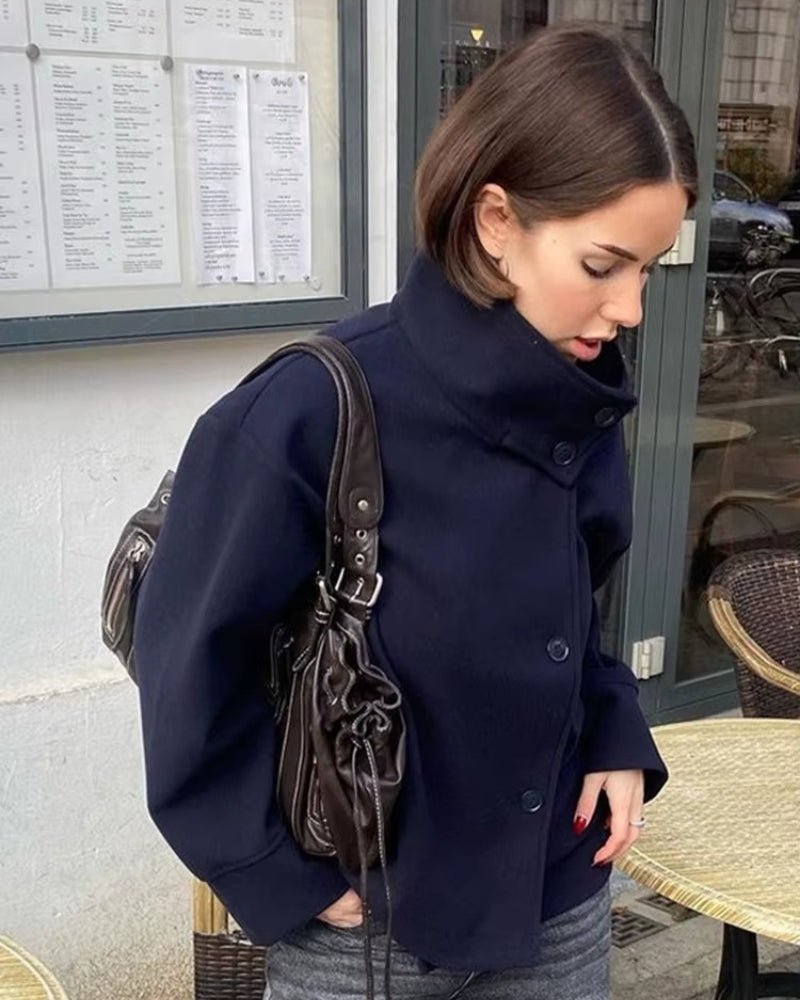 Luxe Double-Breasted Short Coat