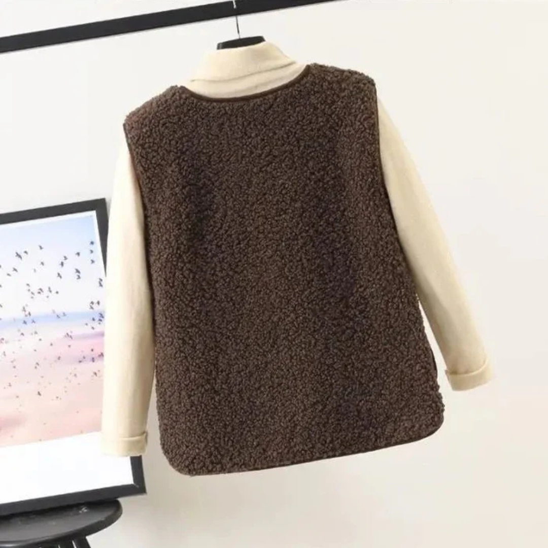 Ladies' Knitted Short Gilet | Button Down Padded