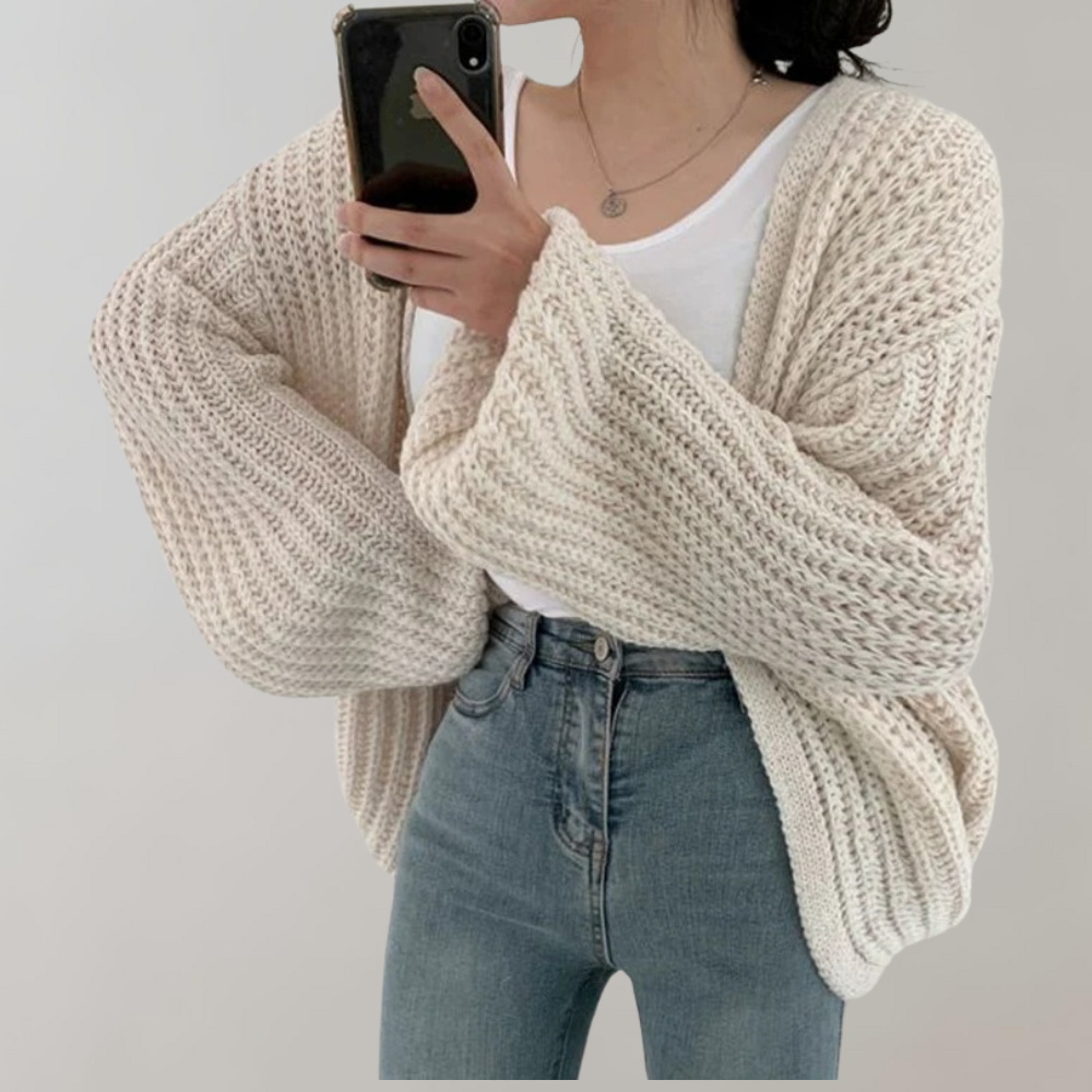 Oversized Knit Cardigan for Women | Long Sleeve