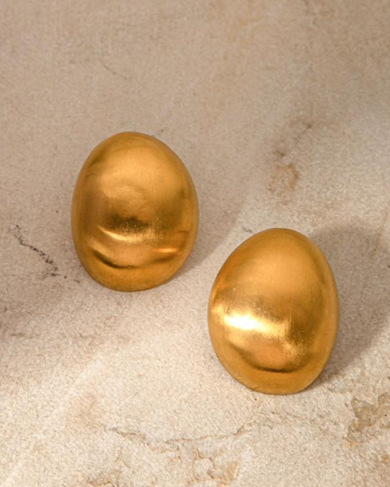 Gold Shield Earrings Women