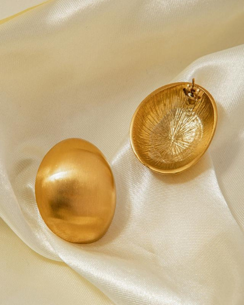 Gold Shield Earrings Women
