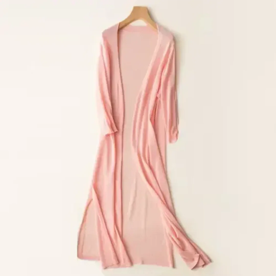 Inezimen | Women's Open Front Long Cardigan | Long Sleeve