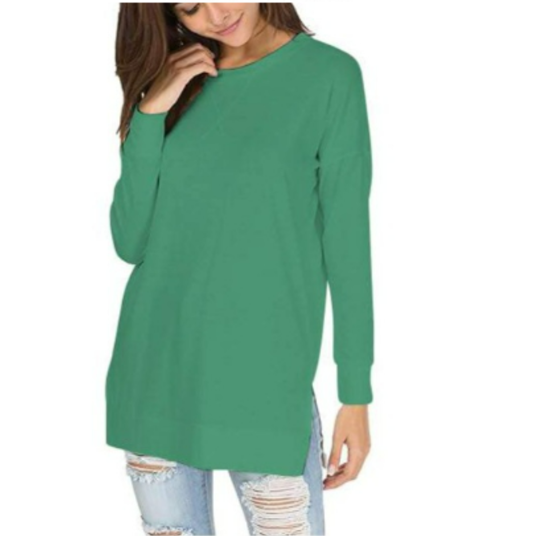 Leifa | Women's Long Round Neck Basic Jumper | Warm