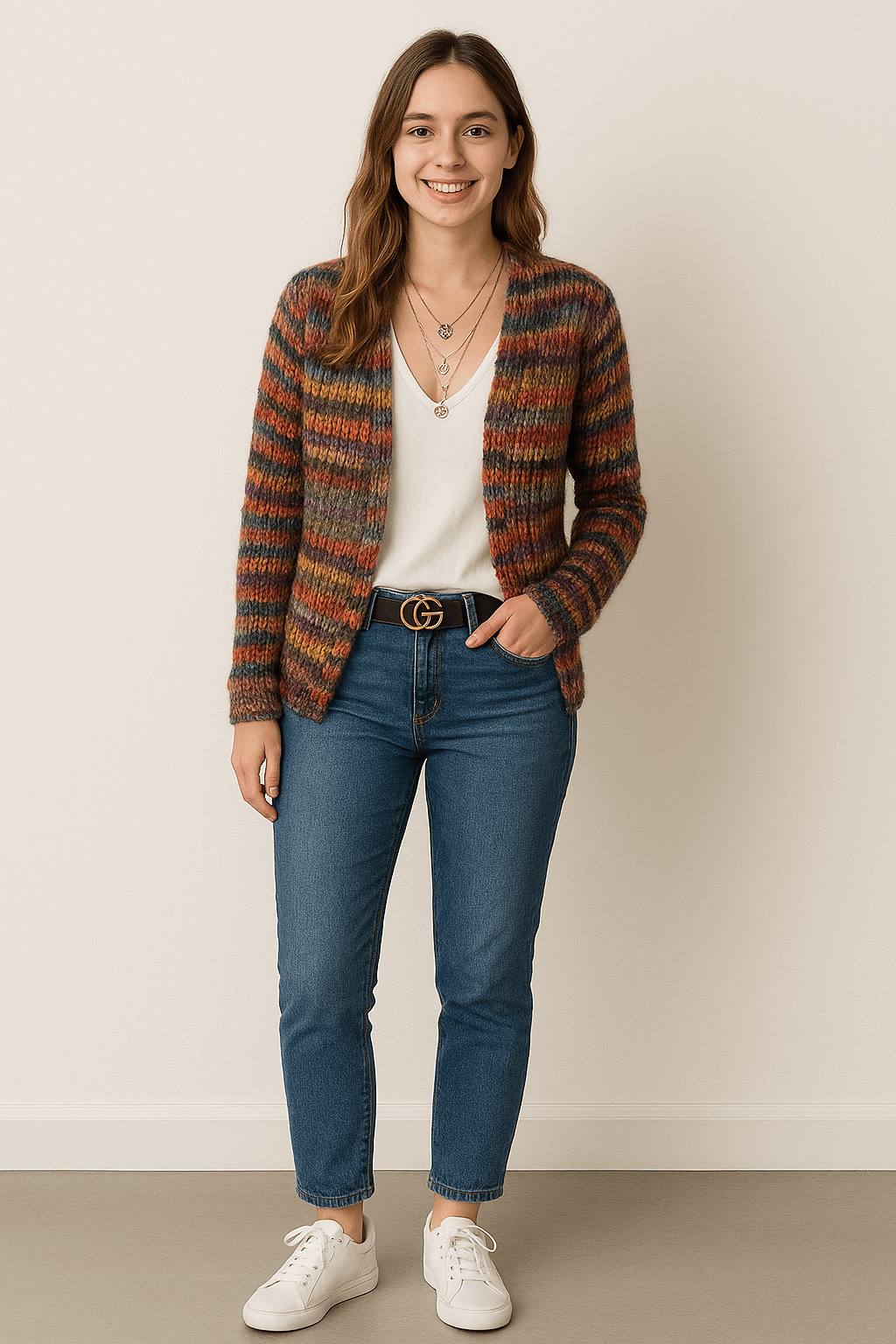 Women's Winter Multicoloured Cardigan | Warm