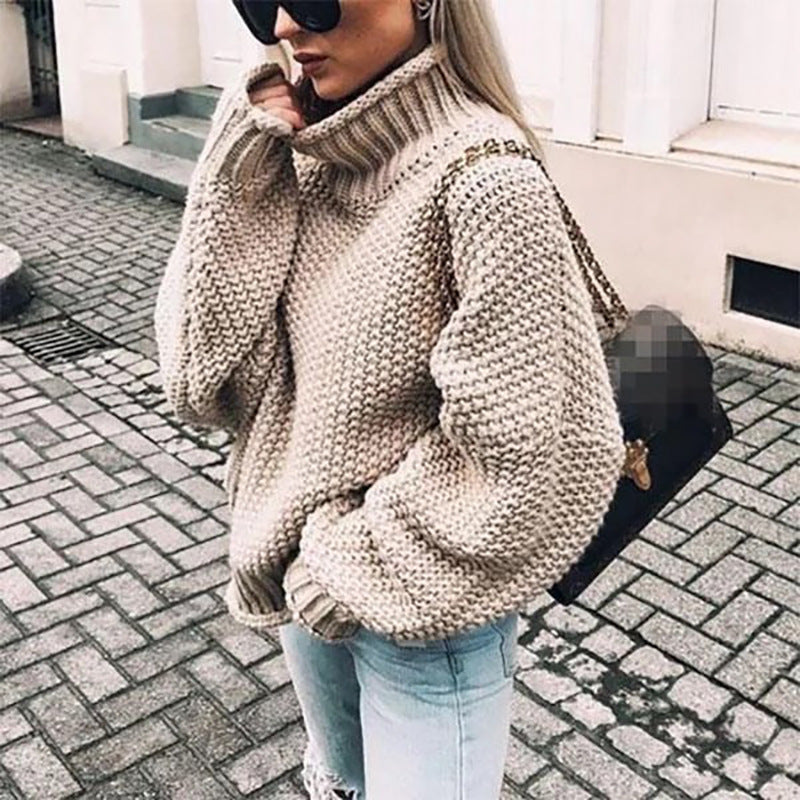 Oversized Knit Jumper for Women | Roll Neck