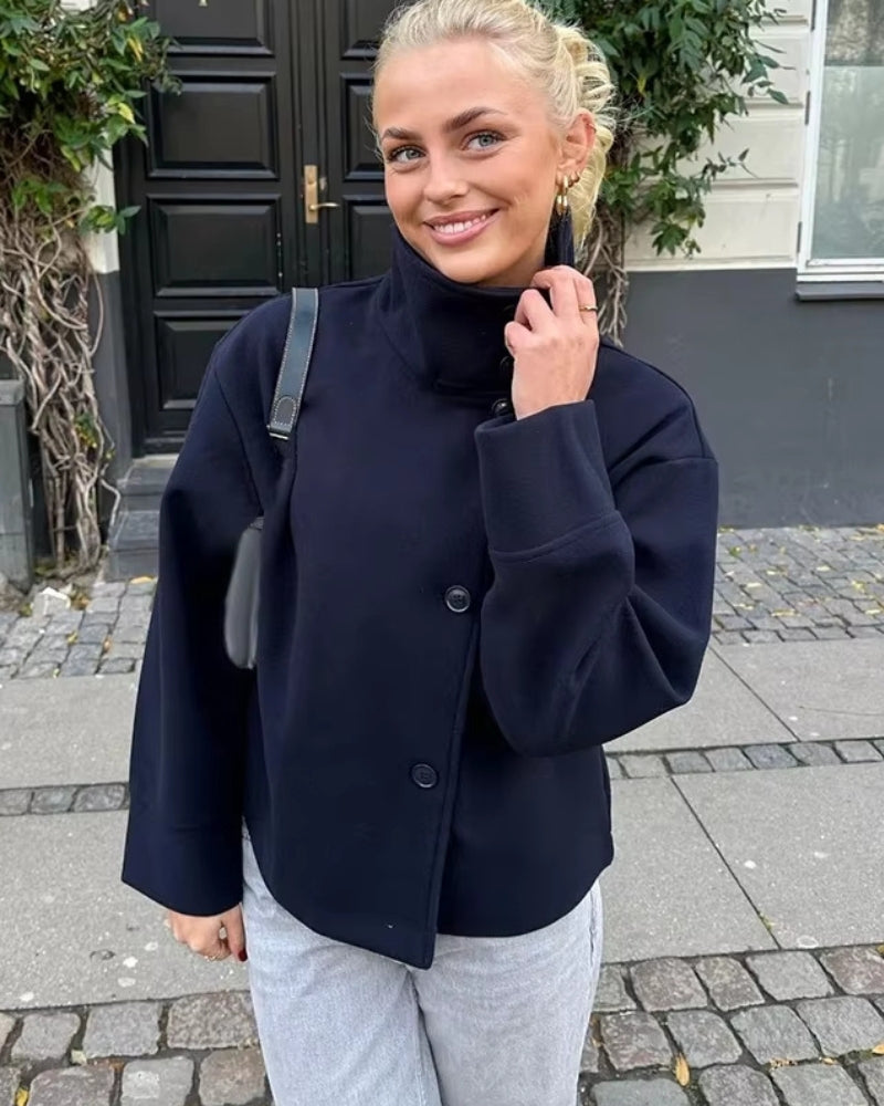 Luxe Double-Breasted Short Coat