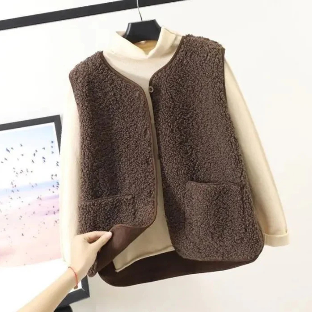 Ladies' Knitted Short Gilet | Button Down Padded