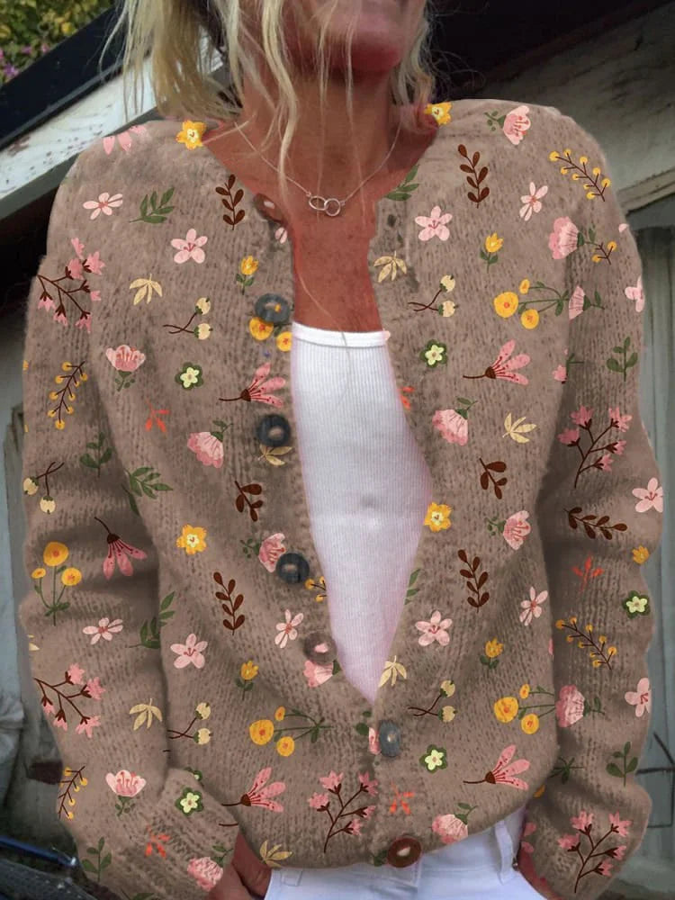 Ladies' Cardigan with Floral Embroidery | Button Down