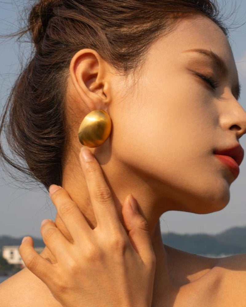 Gold Shield Earrings Women