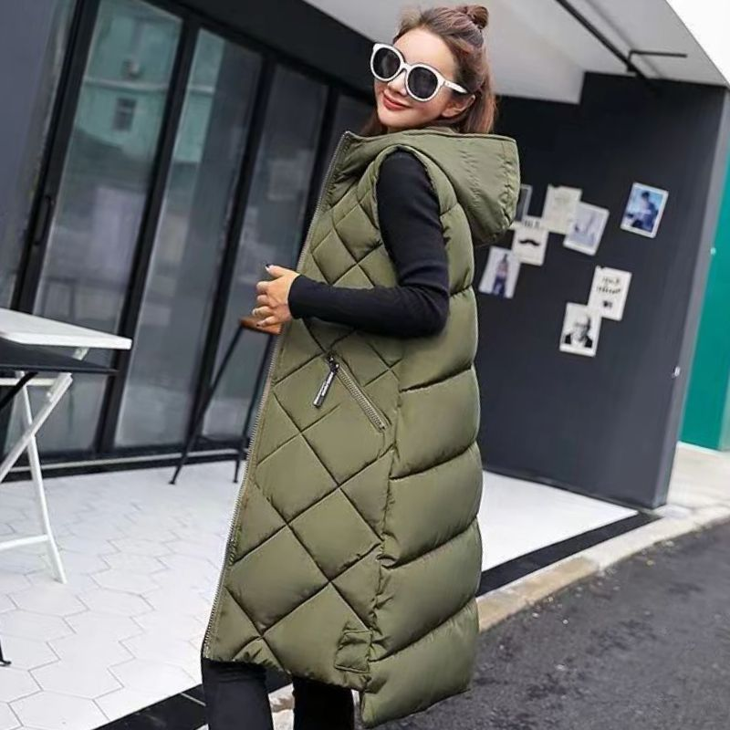 Women's Quilted Gilet with Hood | Long