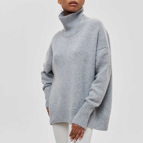 Manfredalin | Casual Knitted Roll Neck Jumper for Women | Warm