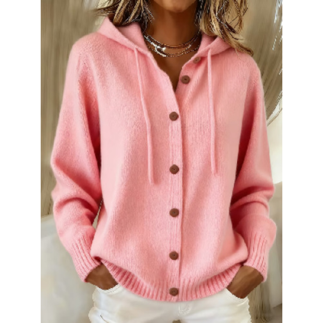 Oversized Hoodie Long Cardigan for Women | Button Down Puffer